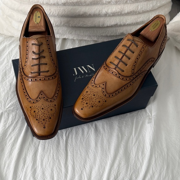 New**Men's John W Nordstrom Brown Leather Brogues Shoes Size 13